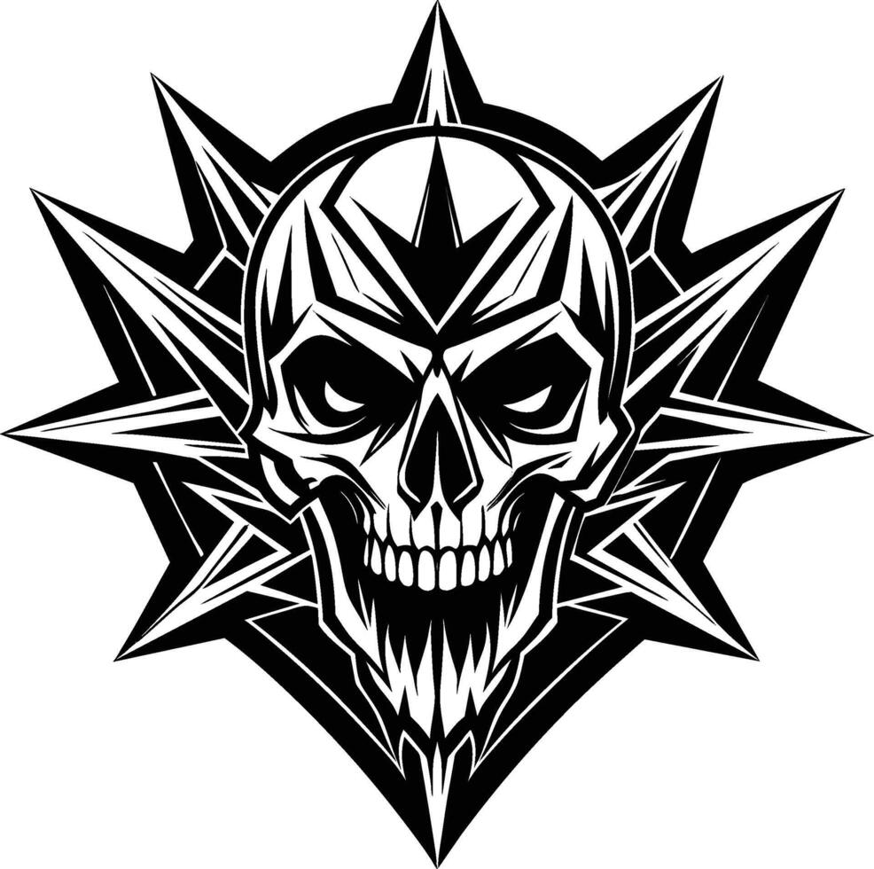 Black silhouette of a human skull. illustration isolated on a white background vector