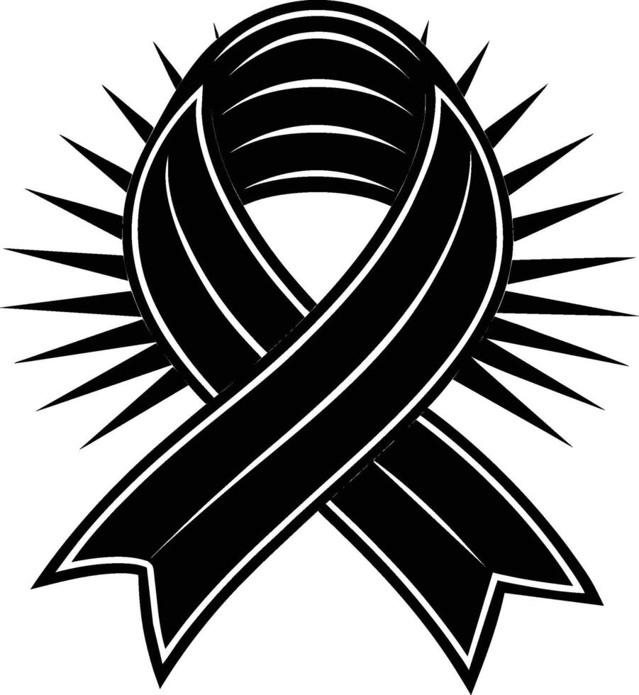 a black ribbon on a white background vector