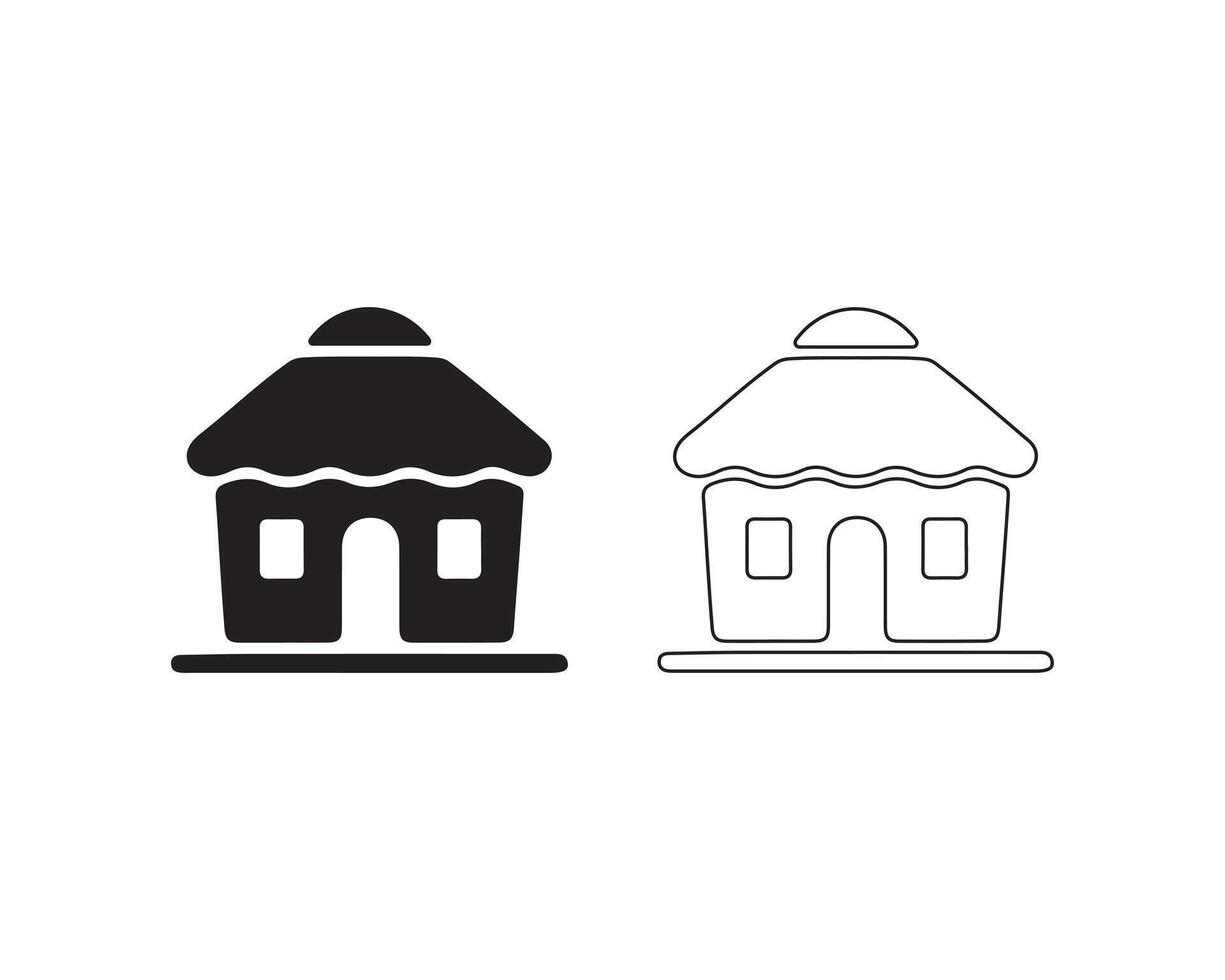 Thin outline of a house on a crisp white background vector