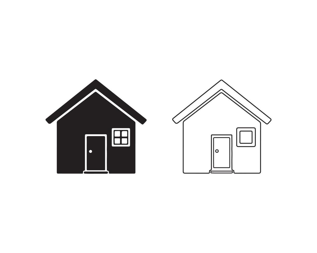 Home symbol rendered in fine lines on a white background vector
