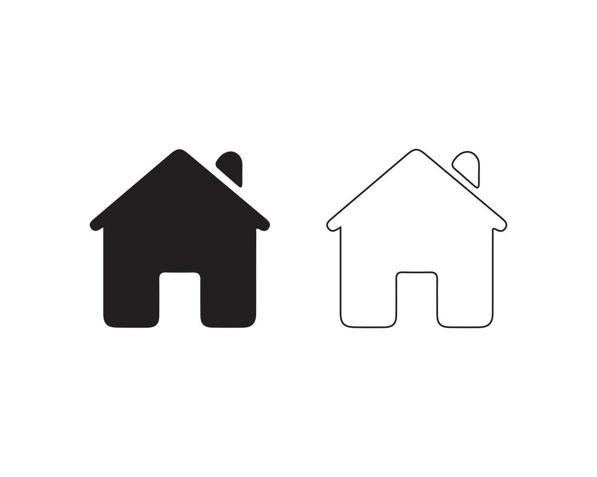 Home icon with thin line on white background vector