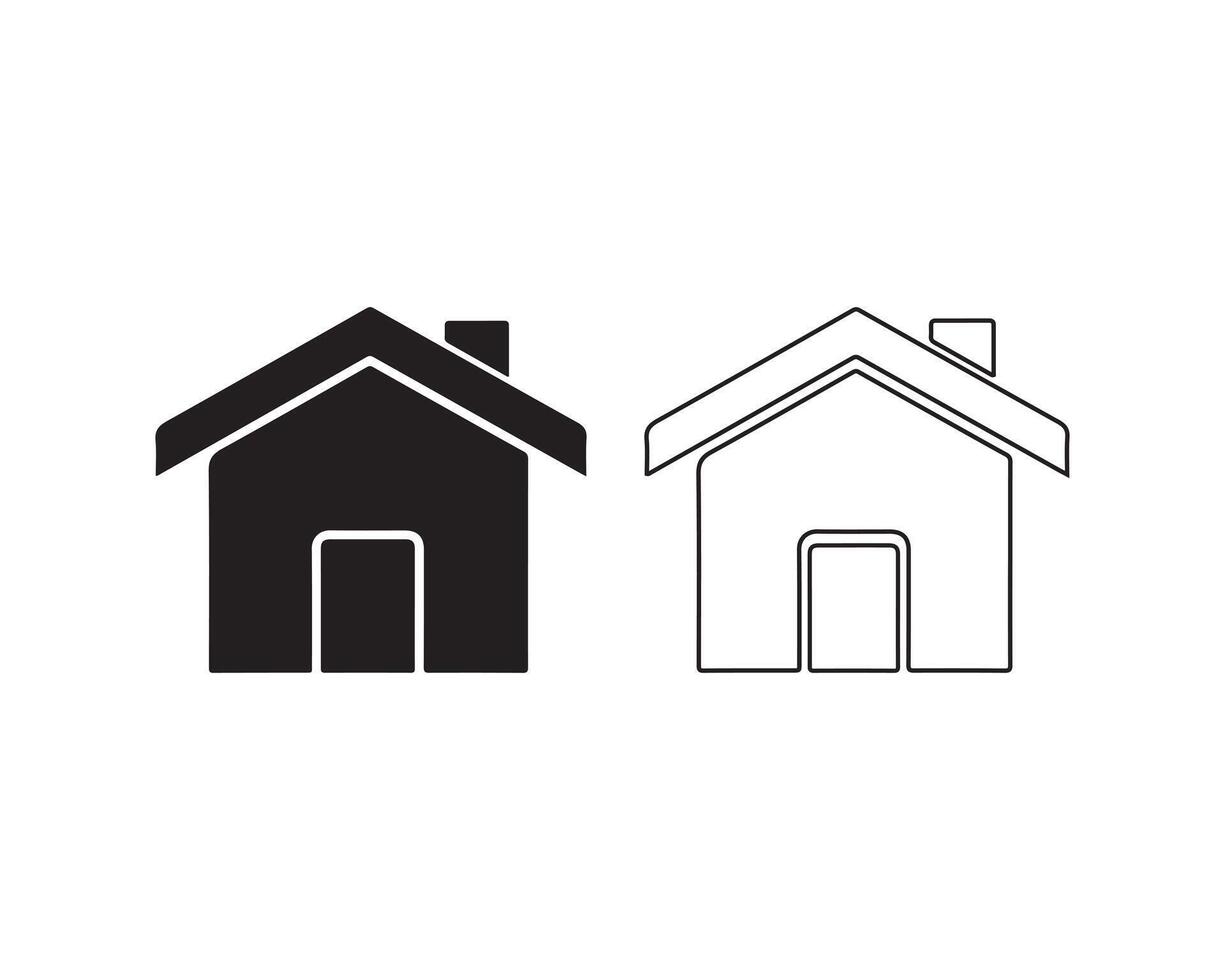 Thin outline of a home symbol on a white background vector