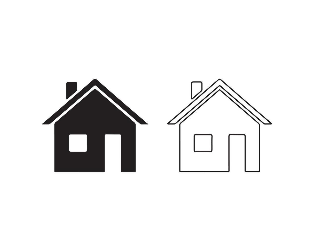 Thin lined house symbol on a plain white background vector