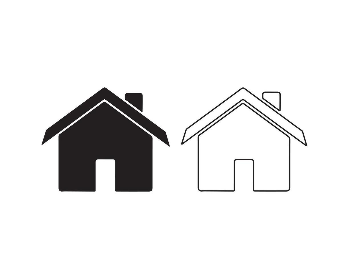 House icon created with subtle lines on a white field vector