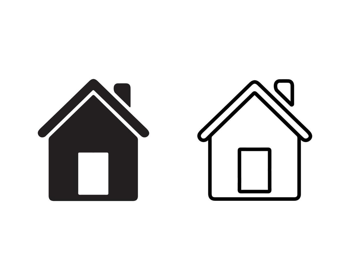 Home icon lightly sketched with fine lines on a white field vector
