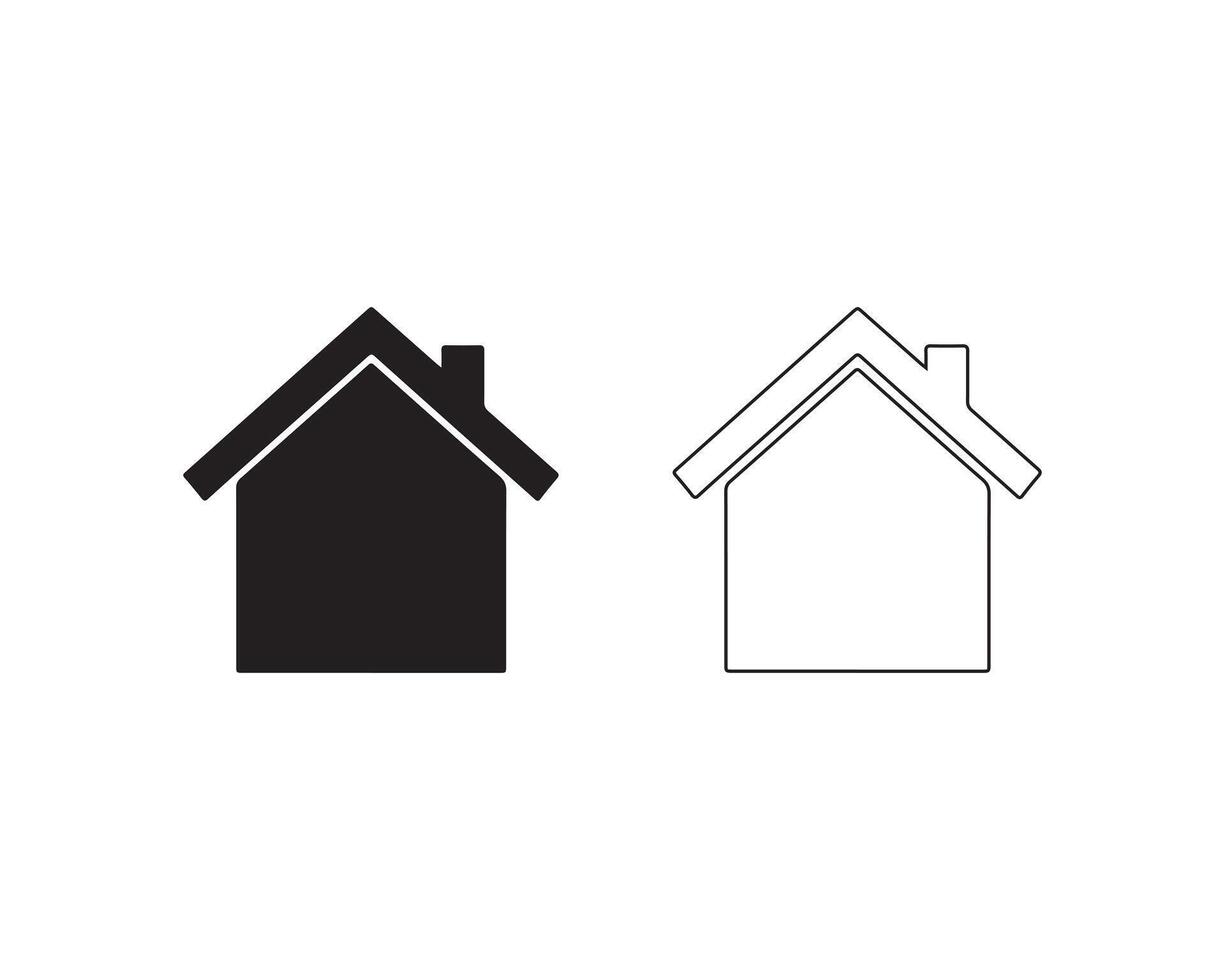 Clean home icon with slender lines on a white canvas vector