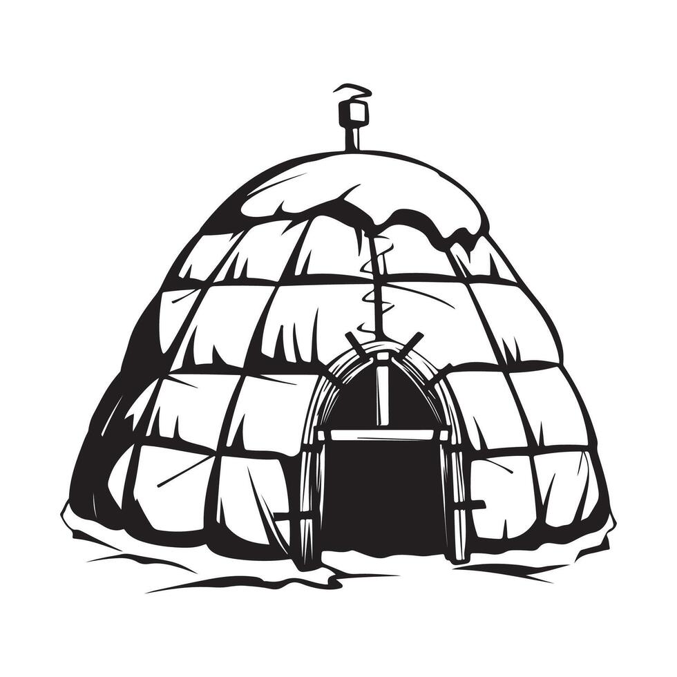 Igloo Houses Stock Illustrations on white background vector