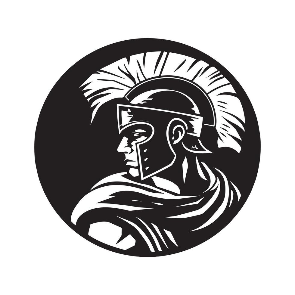 Spartan Mascot Logo Stock Illustrations. Greek warrior illustration isolated on white background vector