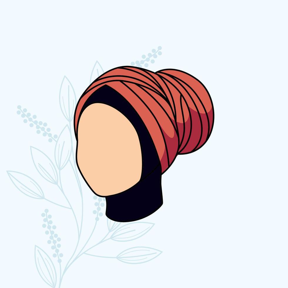 Muslim woman hijab template for graphic resources. eps 10 vector