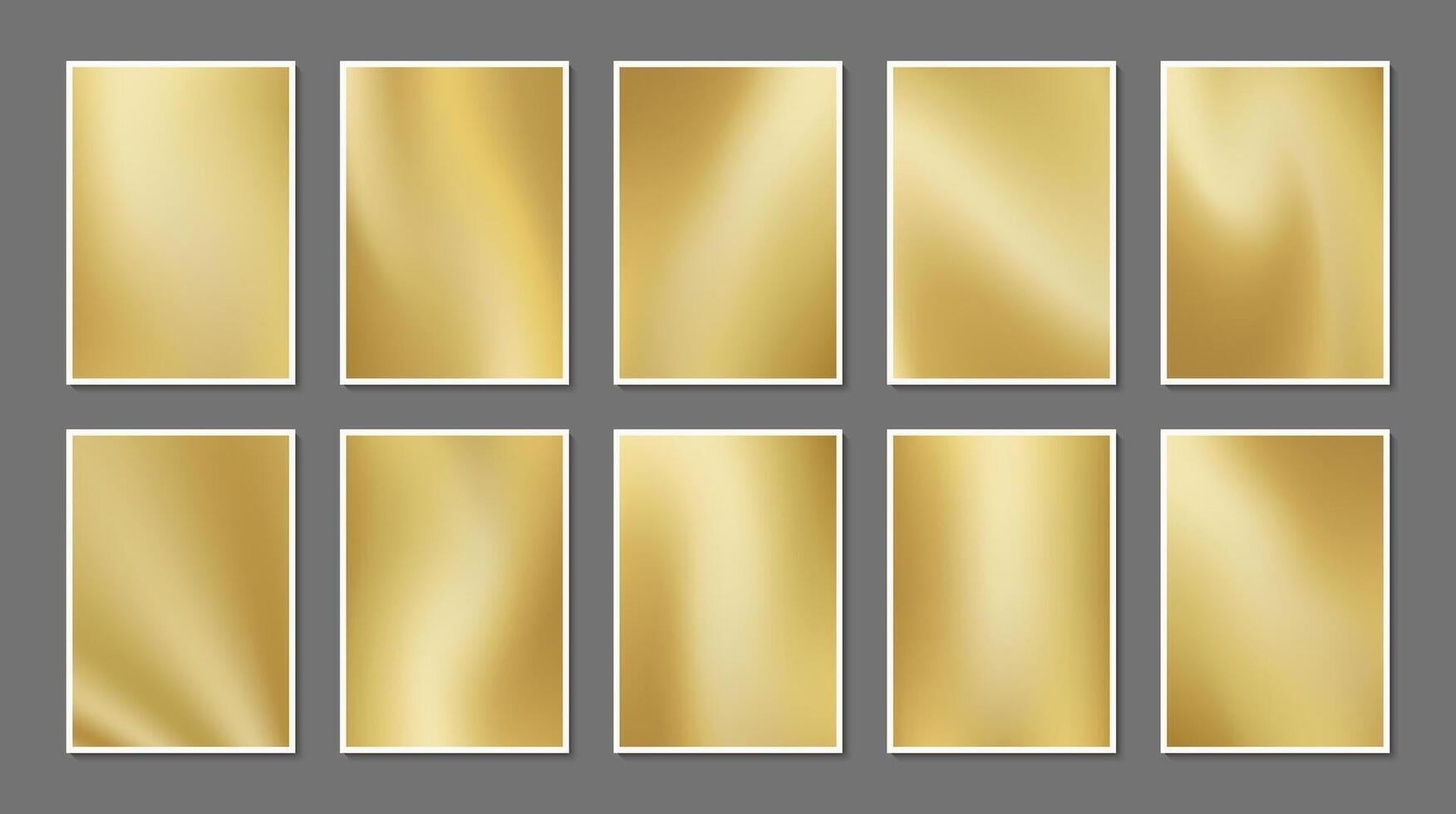 Abstract cover design template. Set of Gold background. vector