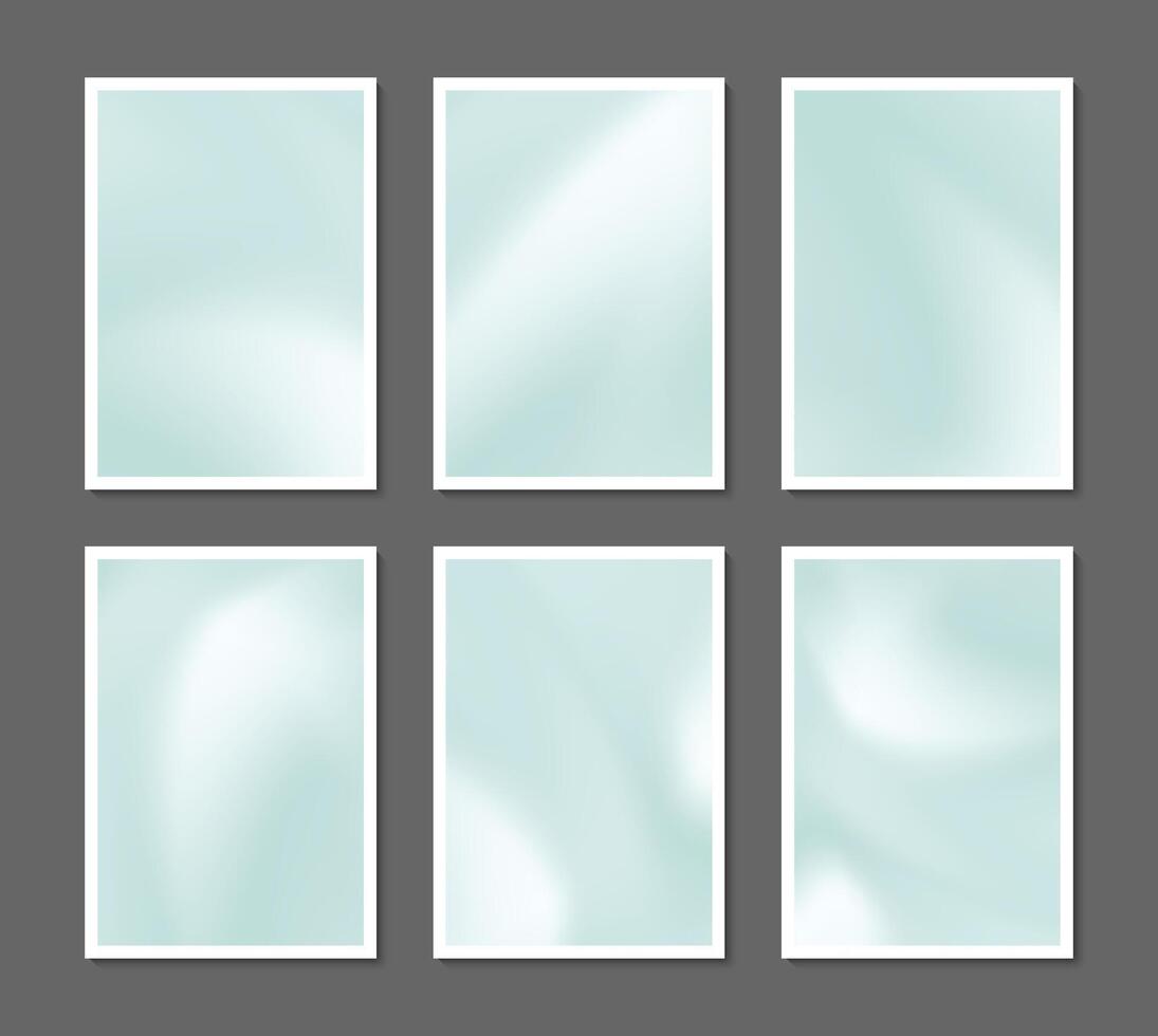 Abstract pastel cover design template blue, green. Set of colored sky and cloud background. vector