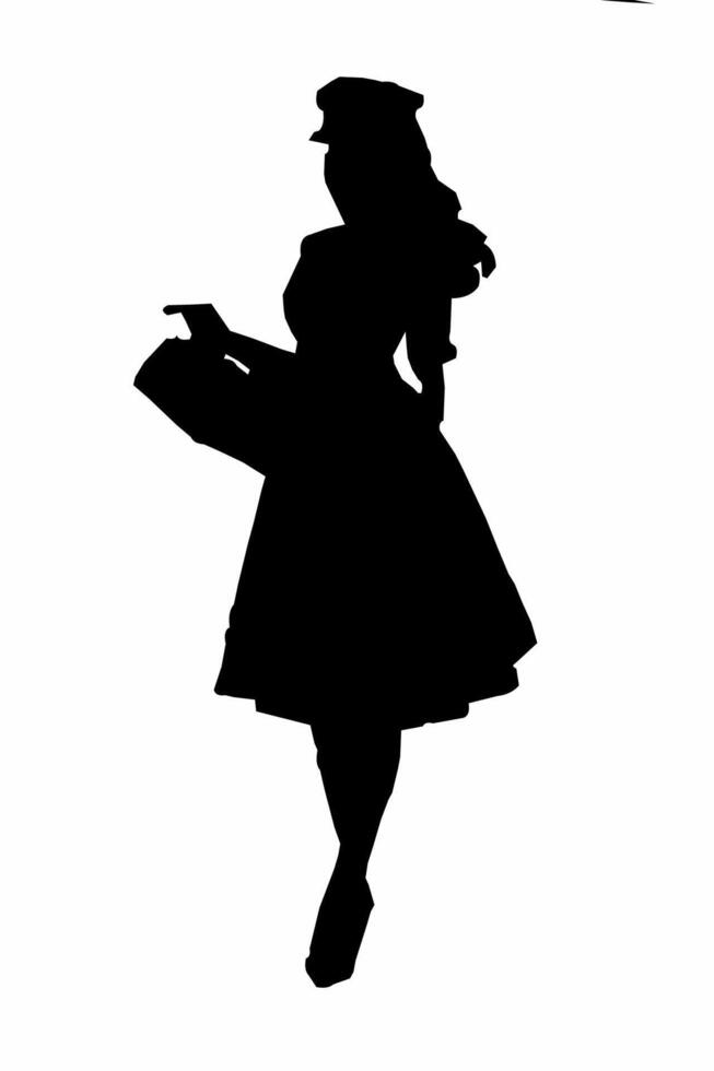 Silhouette of career woman vector