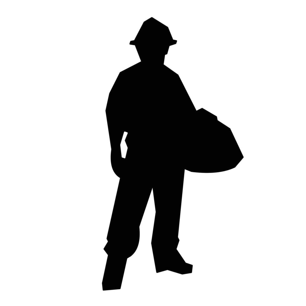Silhouette of labor man vector