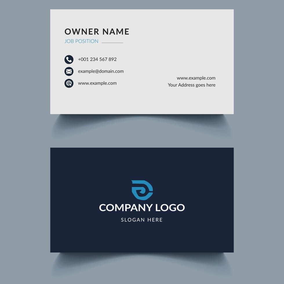 Simple Business card template, Clean professional business card template, visiting card, business card design template. vector