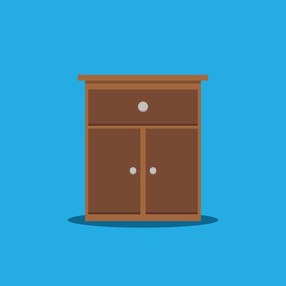 Wooden cabinet art vector