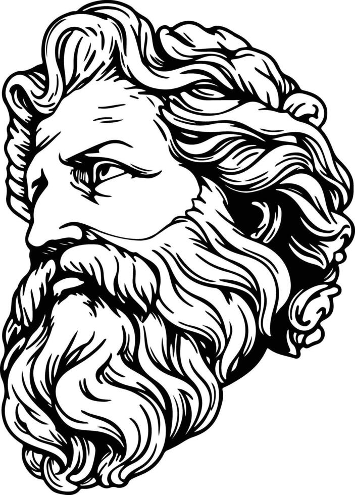 Aeschylus portrait hand drawn vector