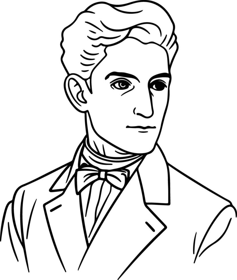 Oberlin portrait outline vector