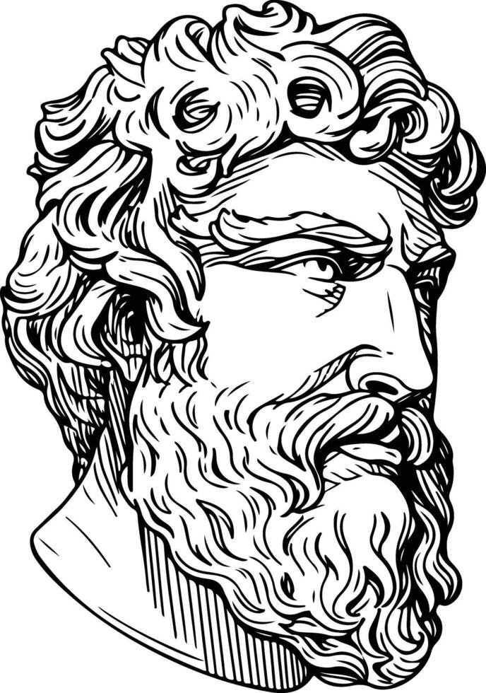 Sophocles portrait hand drawn vector