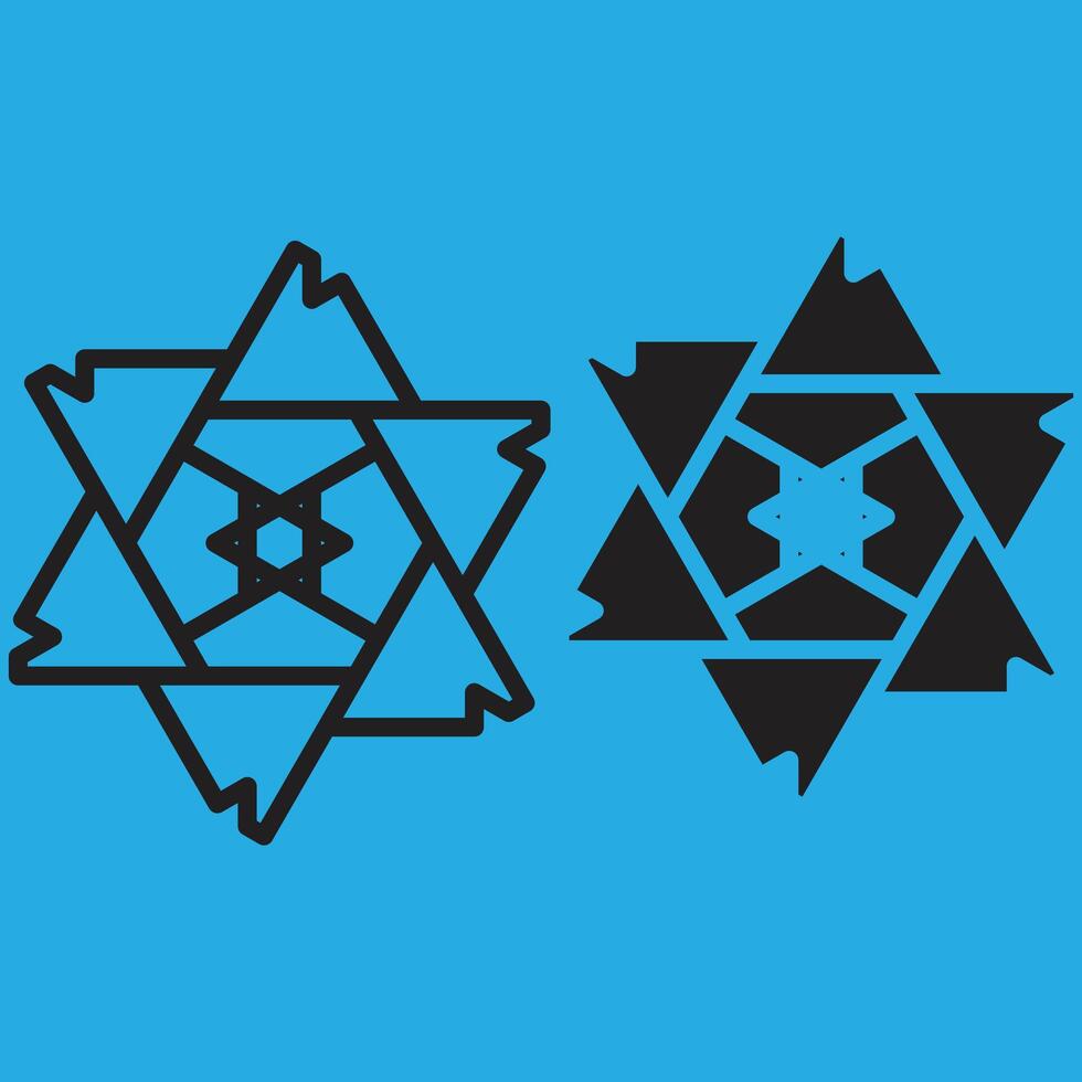 Abstract jewish star made by triangles vector