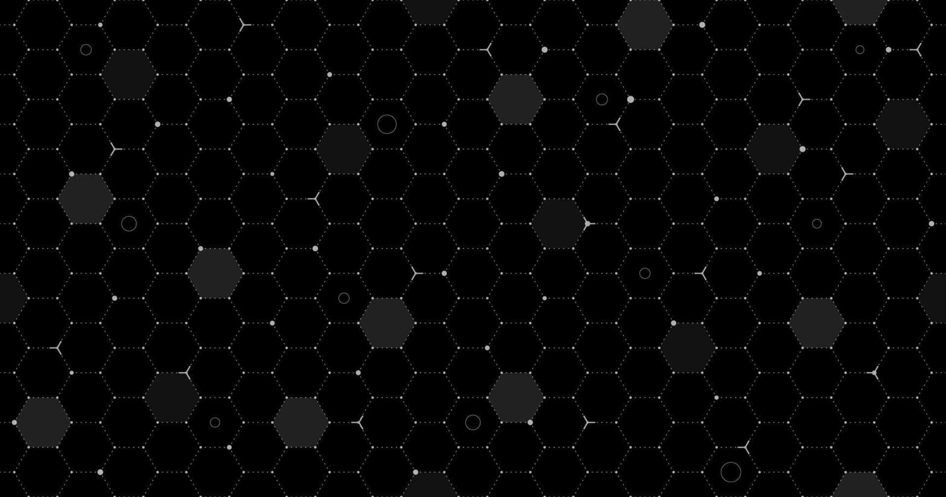 VR HUD futuristic interface hexagons grid. Spaceship head up display line and dot seamless pattern. Digital UI screen hex mesh. GUI hi tech visor hexagonal backdrop design. FUI Sci Fi dashboard. Eps vector