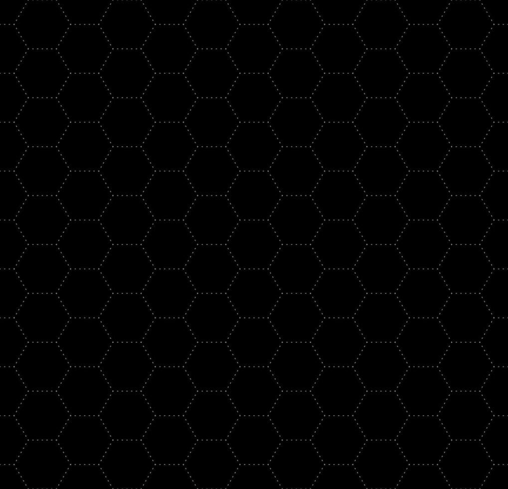 VR HUD futuristic interface hexagons grid. Hexagonal linear head up display seamless pattern. Digital UI cyber screen mesh. GUI hi tech visor background. FUI Sci Fi black and white honeycomb dashboard vector