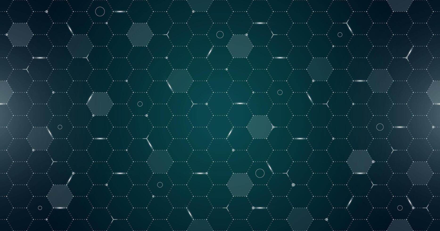 VR HUD futuristic interface hexagons grid. Digital UI screen hexagonal mesh. GUI hi tech visor seamless pattern. Spaceship head up display hex particles on dark green background. FUI Sci Fi dashboard vector