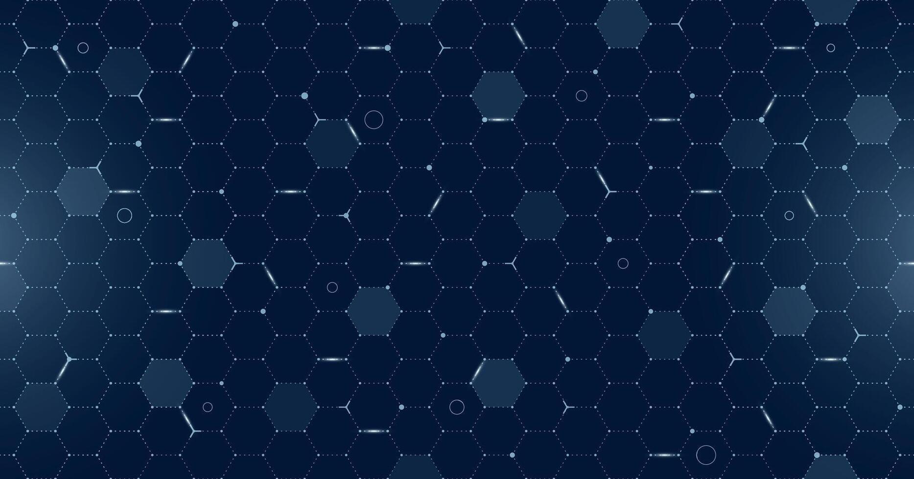 VR HUD futuristic user interface hexagons grid. Digital UI screen hexagonal seamless mesh. GUI hi tech visor backdrop. Spaceship head up display hex lines on dark blue background. FUI Sci Fi dashboard vector