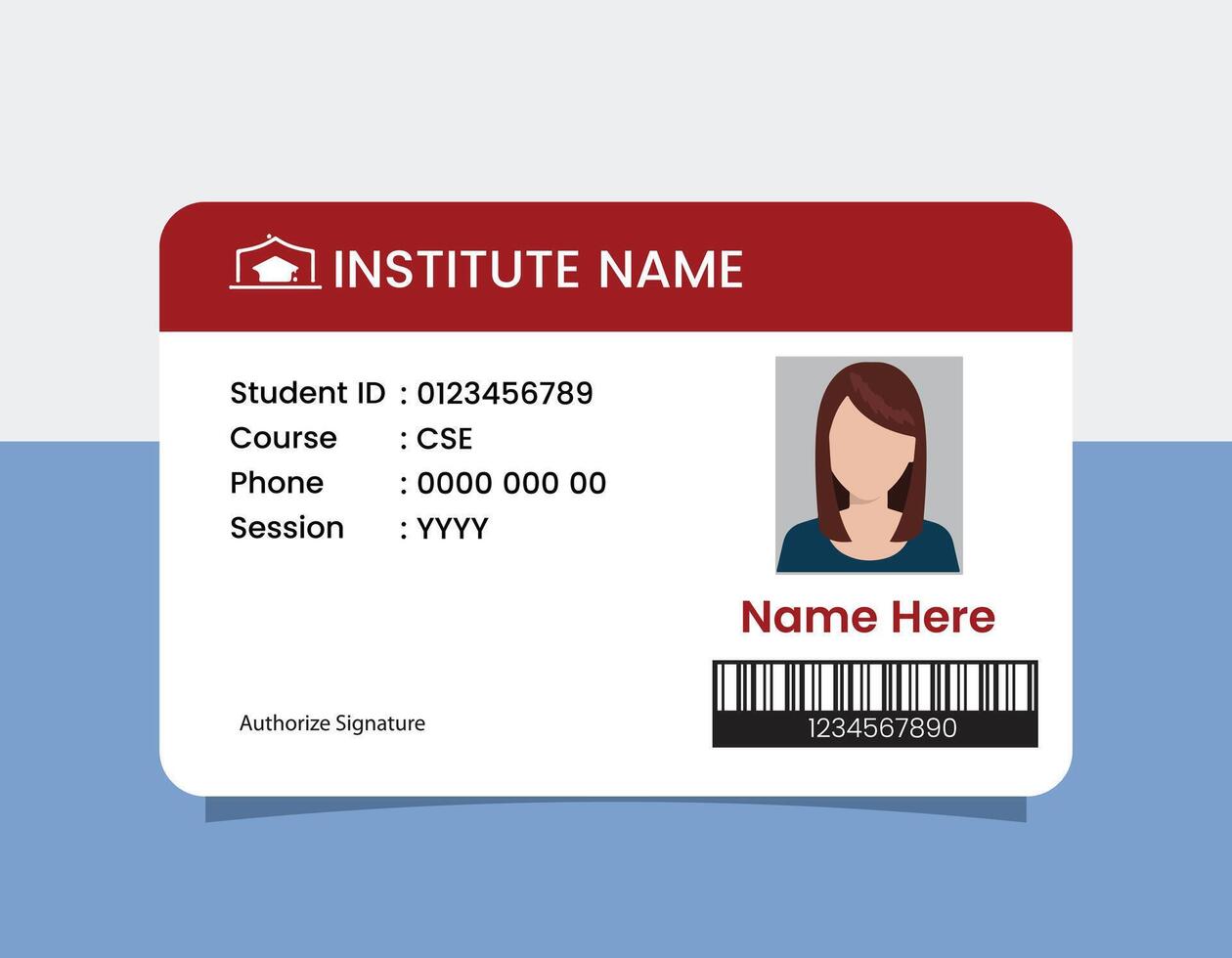 Student id card Template design vector