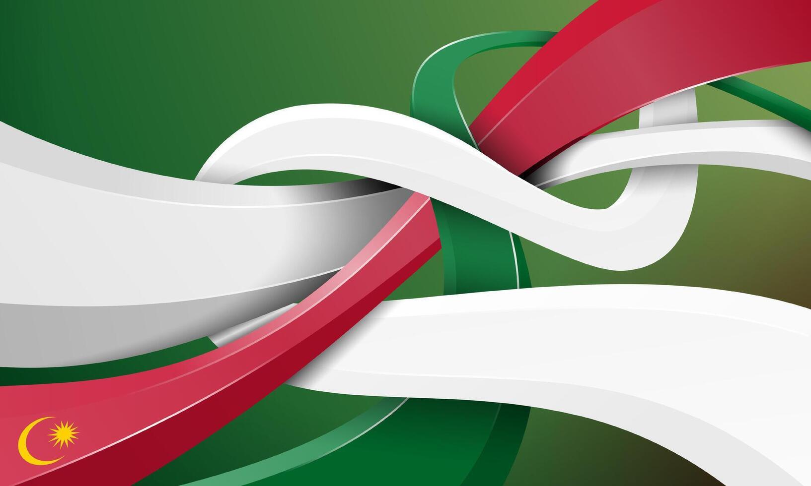 Waving 3d shapes of green white and red with green background. Suriname independence day template design. suriname national background vector