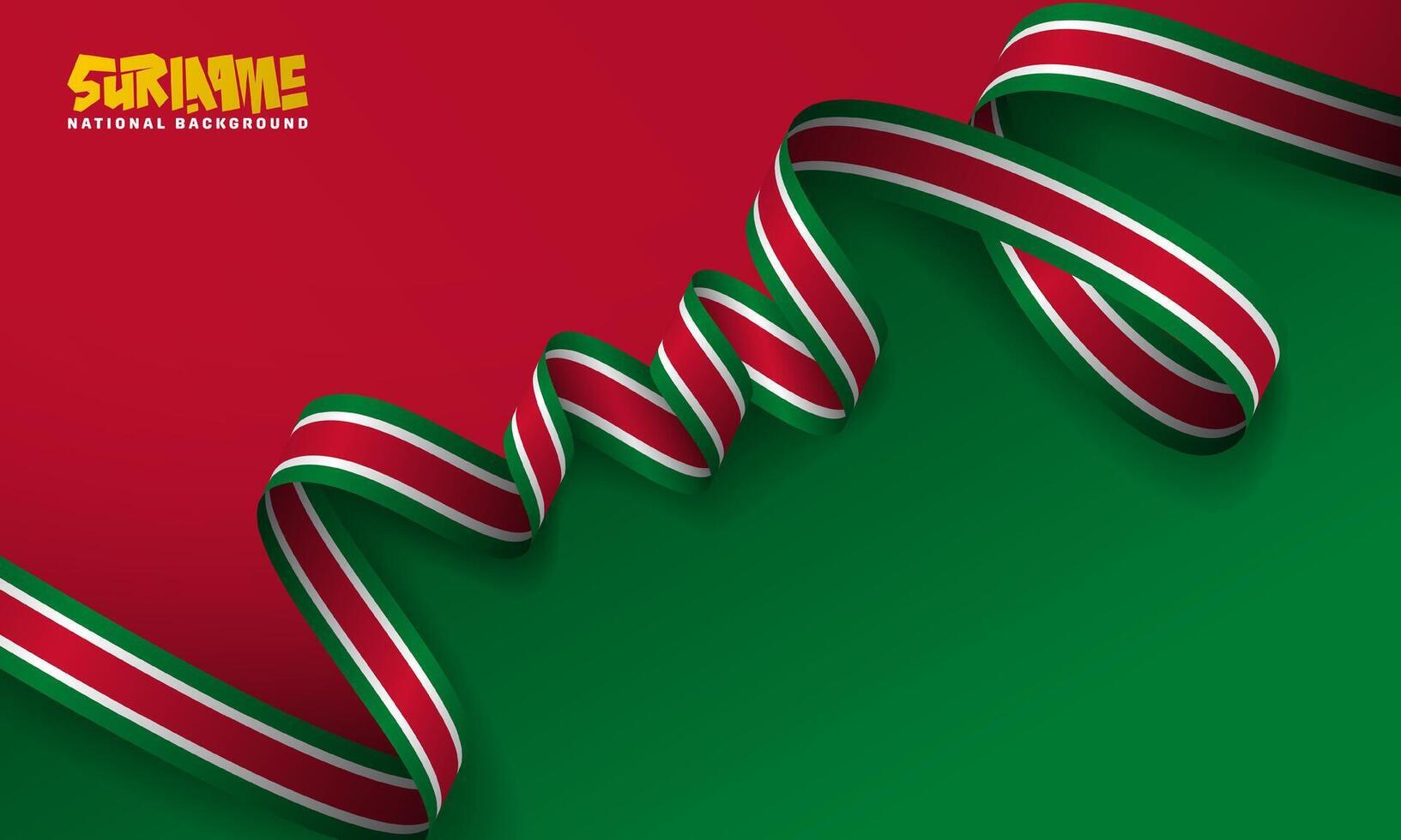 suriname independence day design with Red and green background and waving suriname flag. suriname national background design vector
