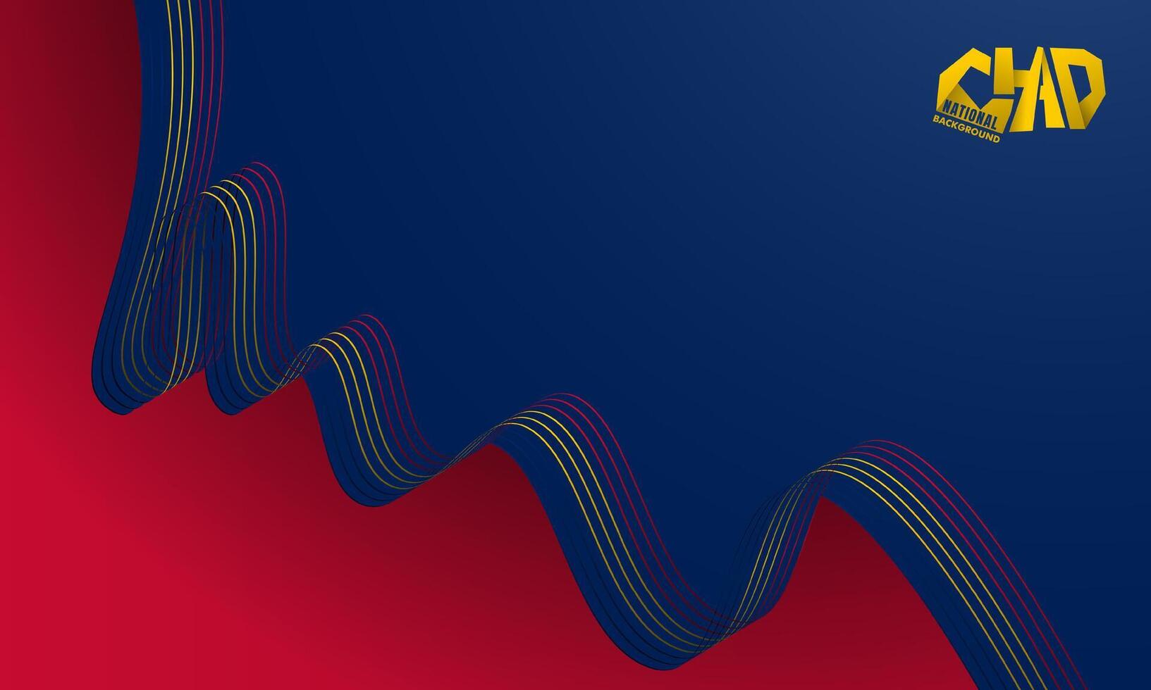 Red and blue background with waving red yellow blue lines design. Good template for independence day campaign vector