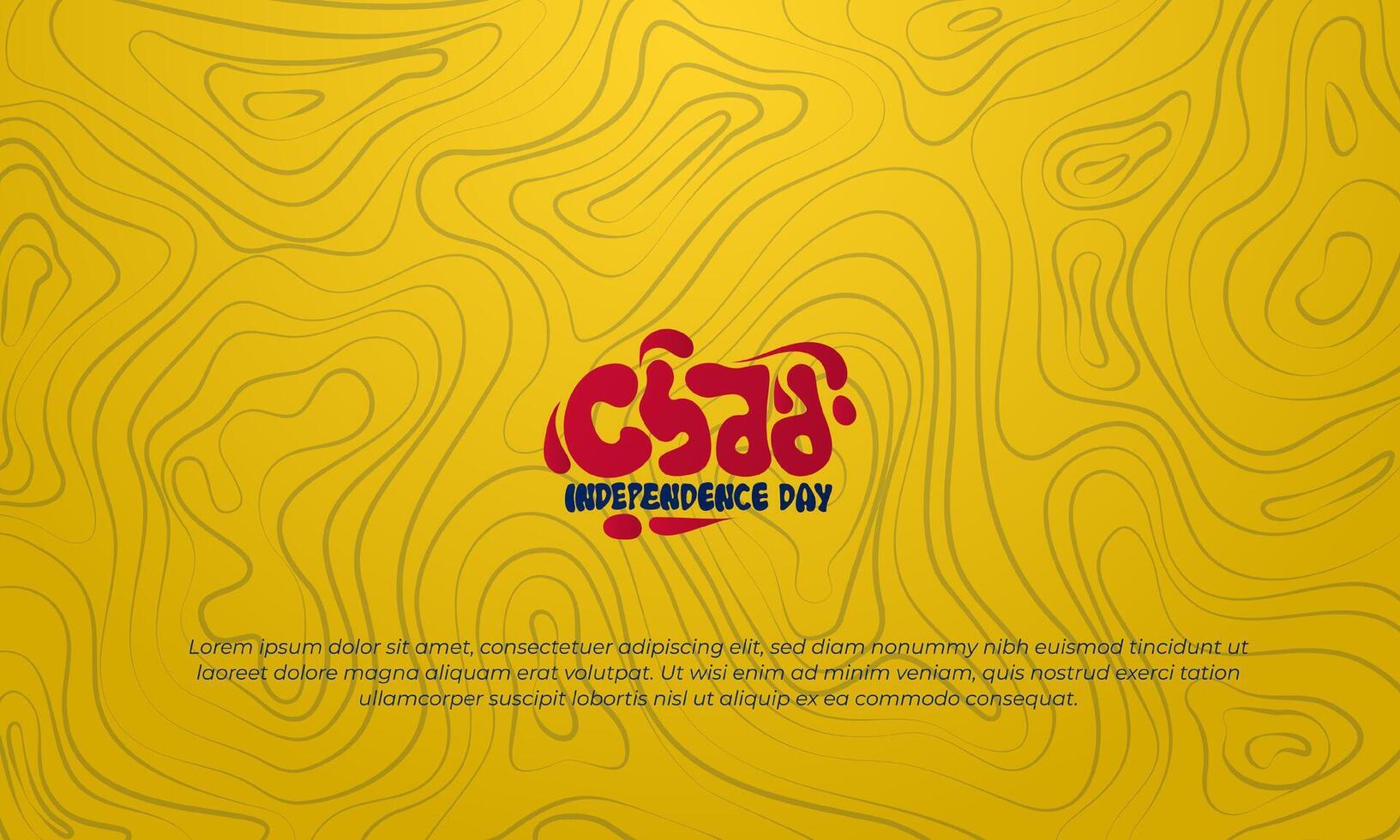Chad independence day template design with smoky lines on yellow background. Chad national background vector