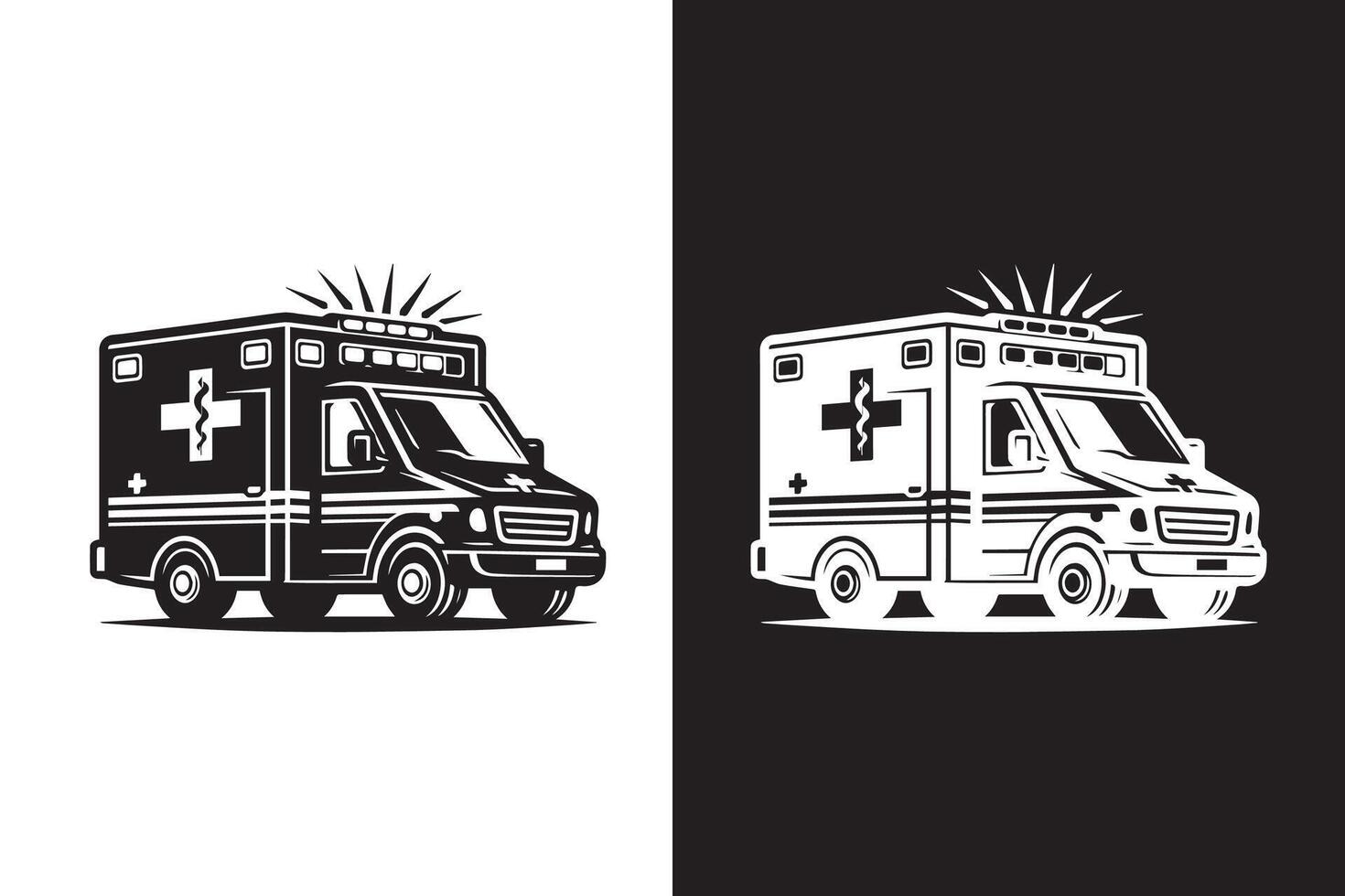 Ambulance Design silhouette vector