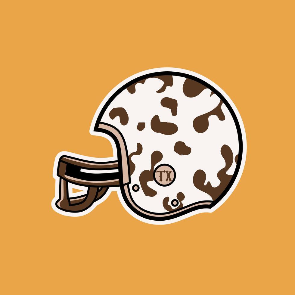 Retro Texas Camo Football Helmet Illustration vector
