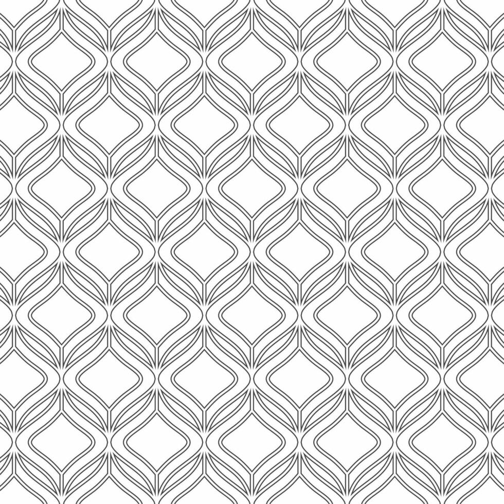 Seamless geometric pattern with interwoven wavy lines on a white background. Suitable for backgrounds, textiles or decorative elements. vector