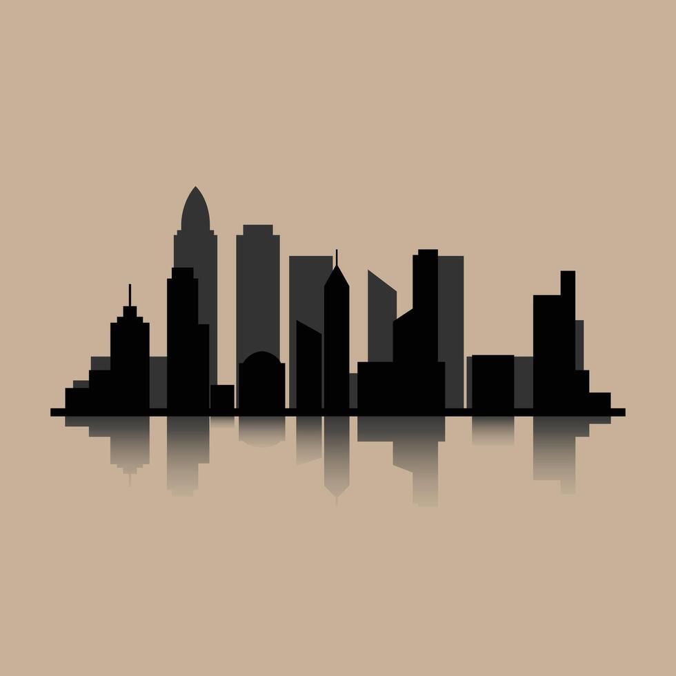 Illustration of silhouette of a city, buildings, structure, and skyscrapers. vector