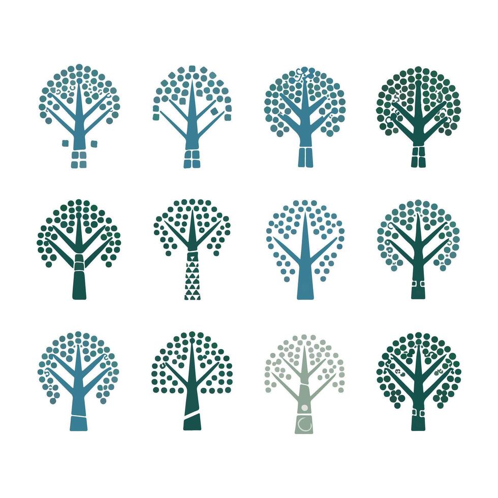 Abstract Tree with Gradient Colors vector