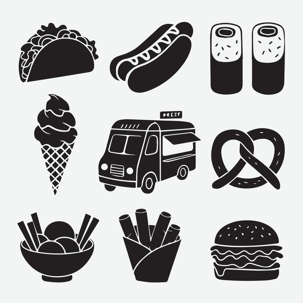 a black image of food icon vector