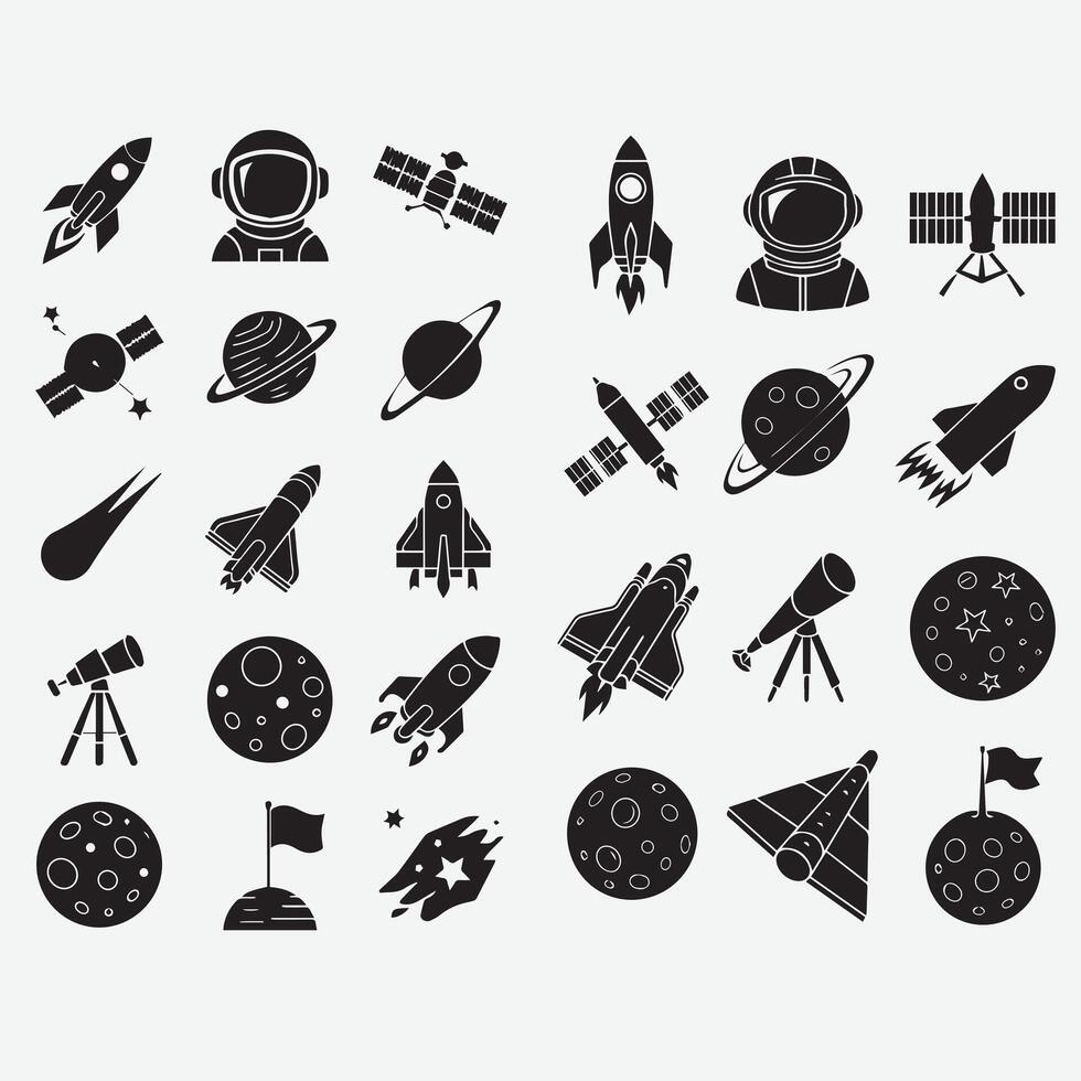a collection of Space Exploration Icons vector