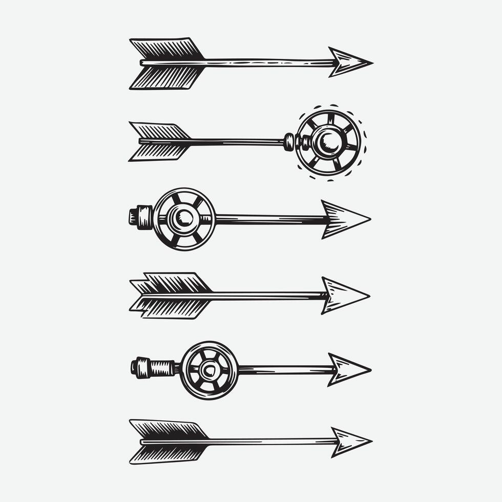 a drawing of arrows vector