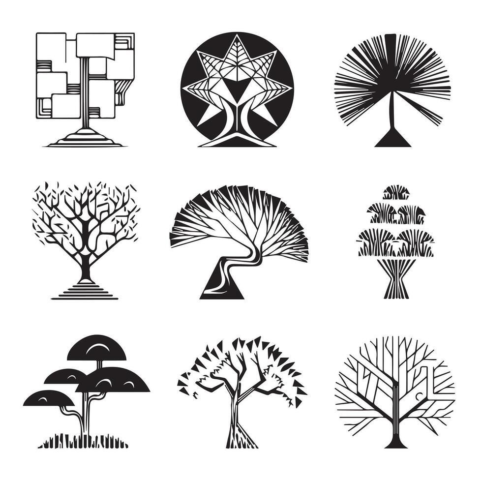 Geometric Tree Design vector