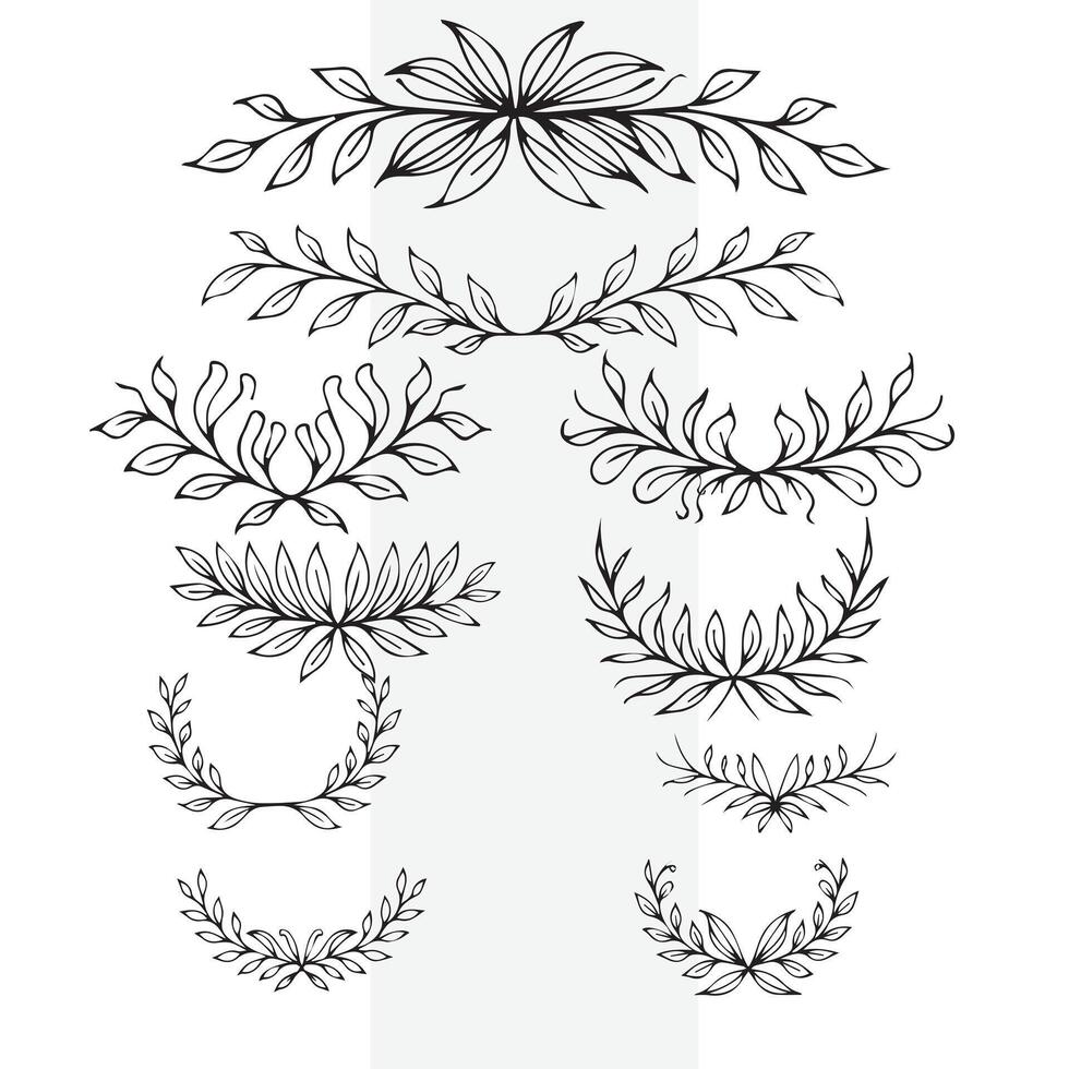 a flower Silhouette Art set vector