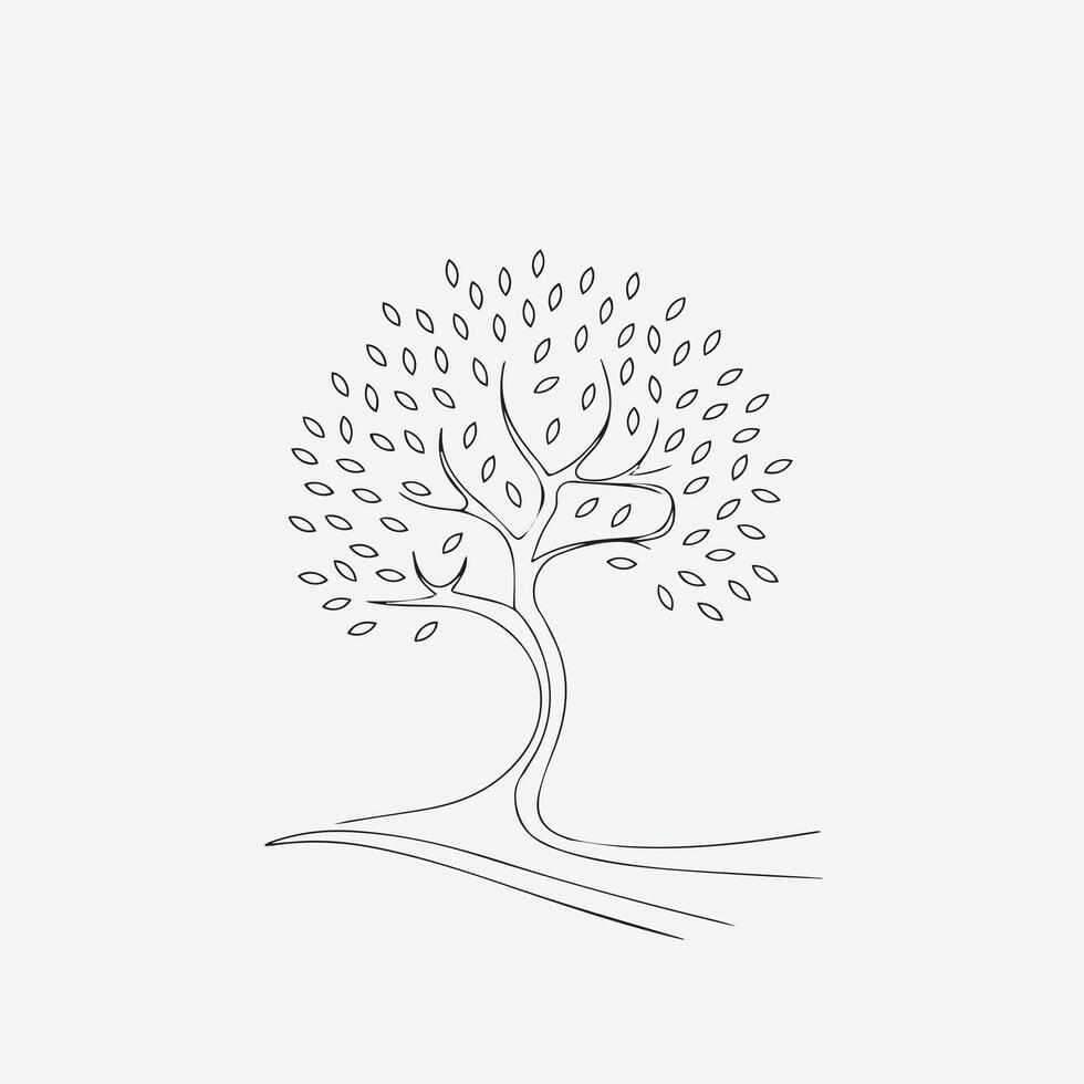 a drawing of a silhouette tree vector