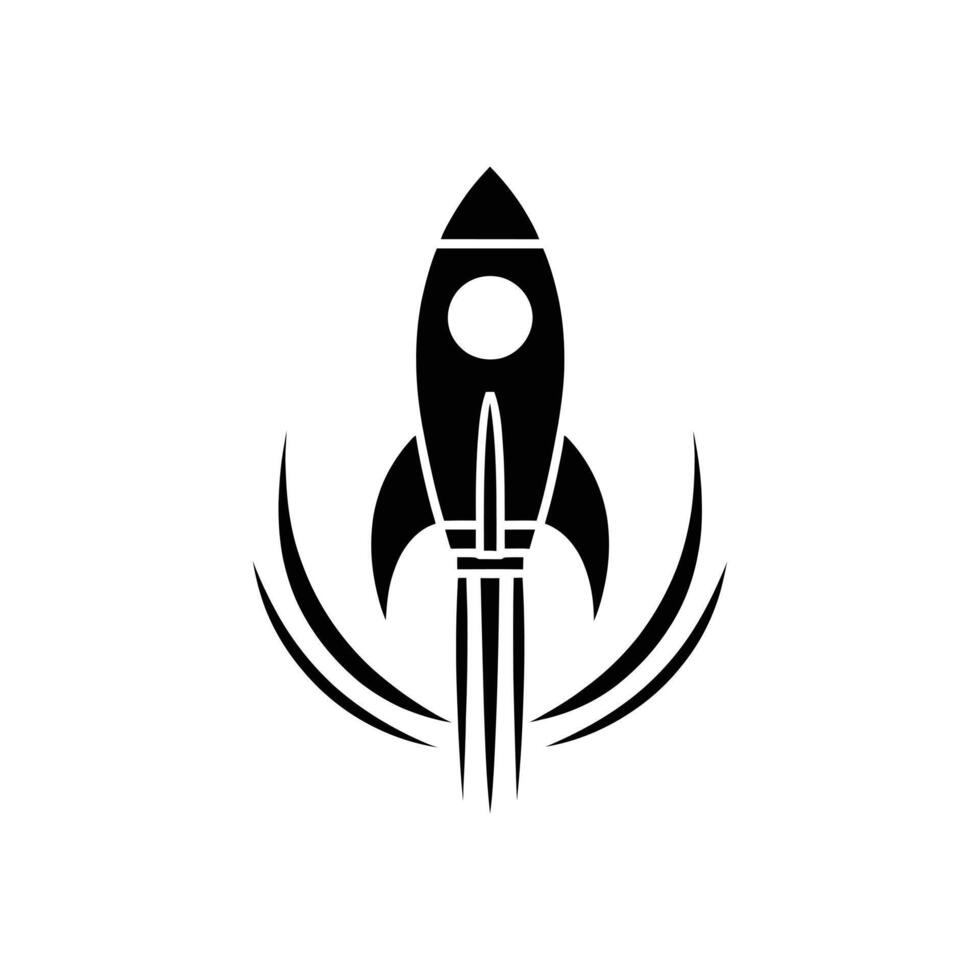 Rocket Launch Silhouette for Science Fiction Day, Space-Themed Parties, and STEM Education Events vector