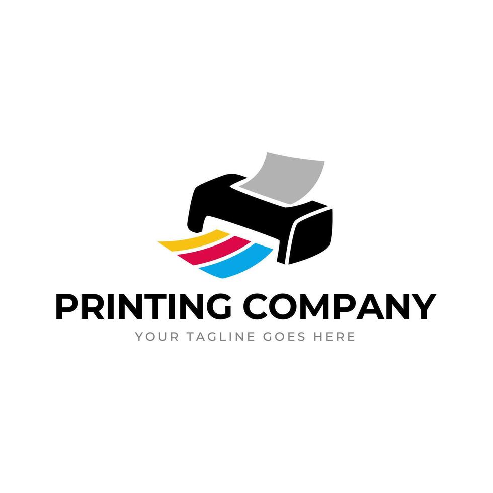 Printing company logo design vector