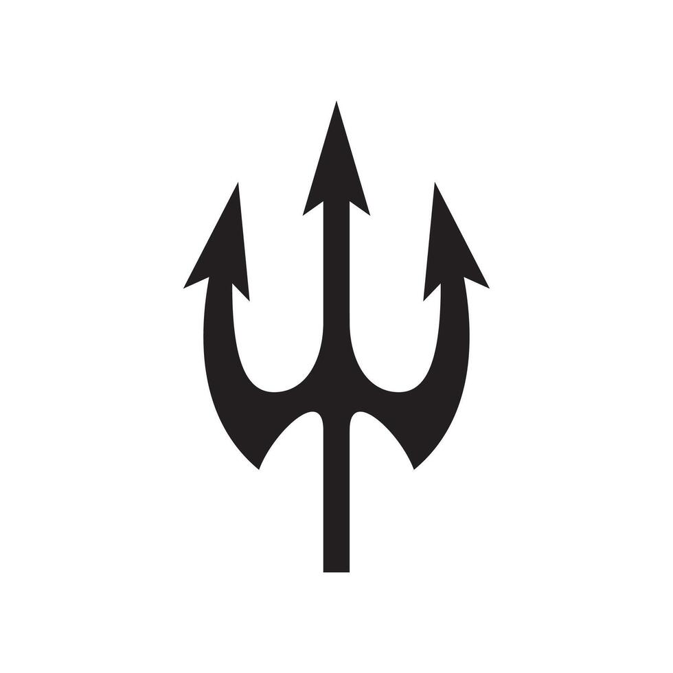 A black and white image of a trident vector