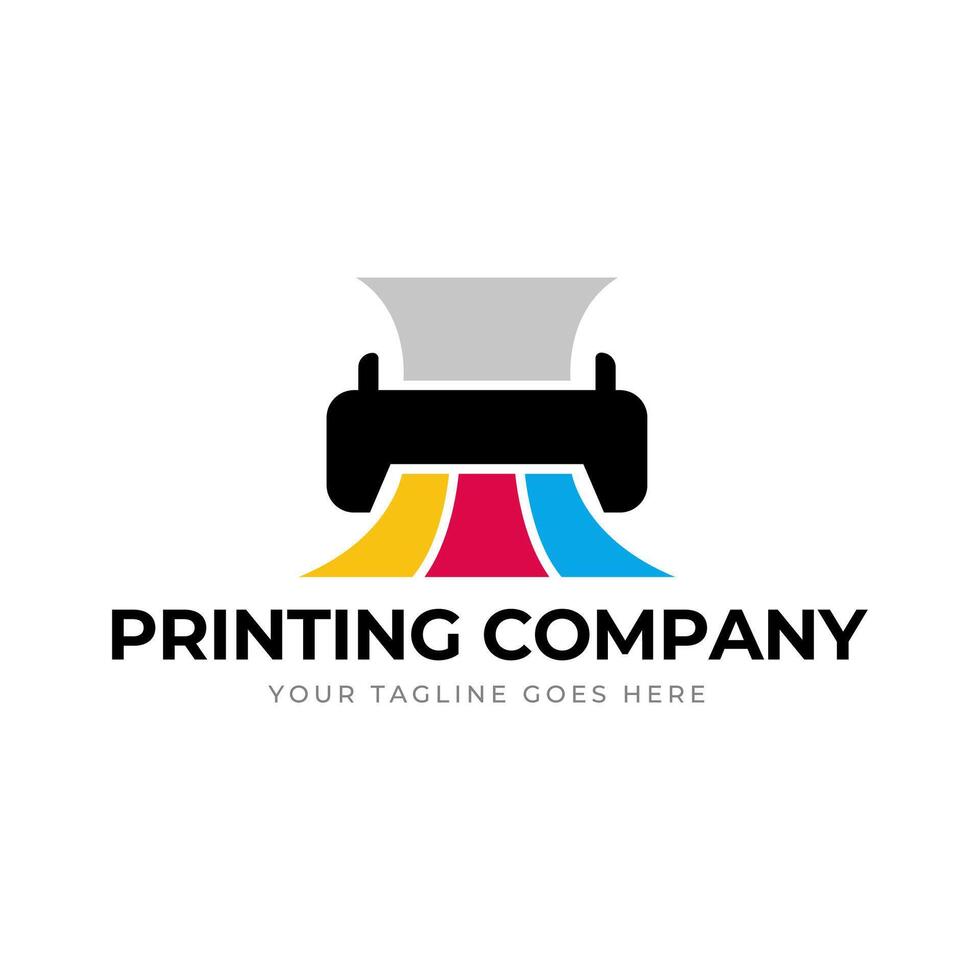 Printing company logo design template vector