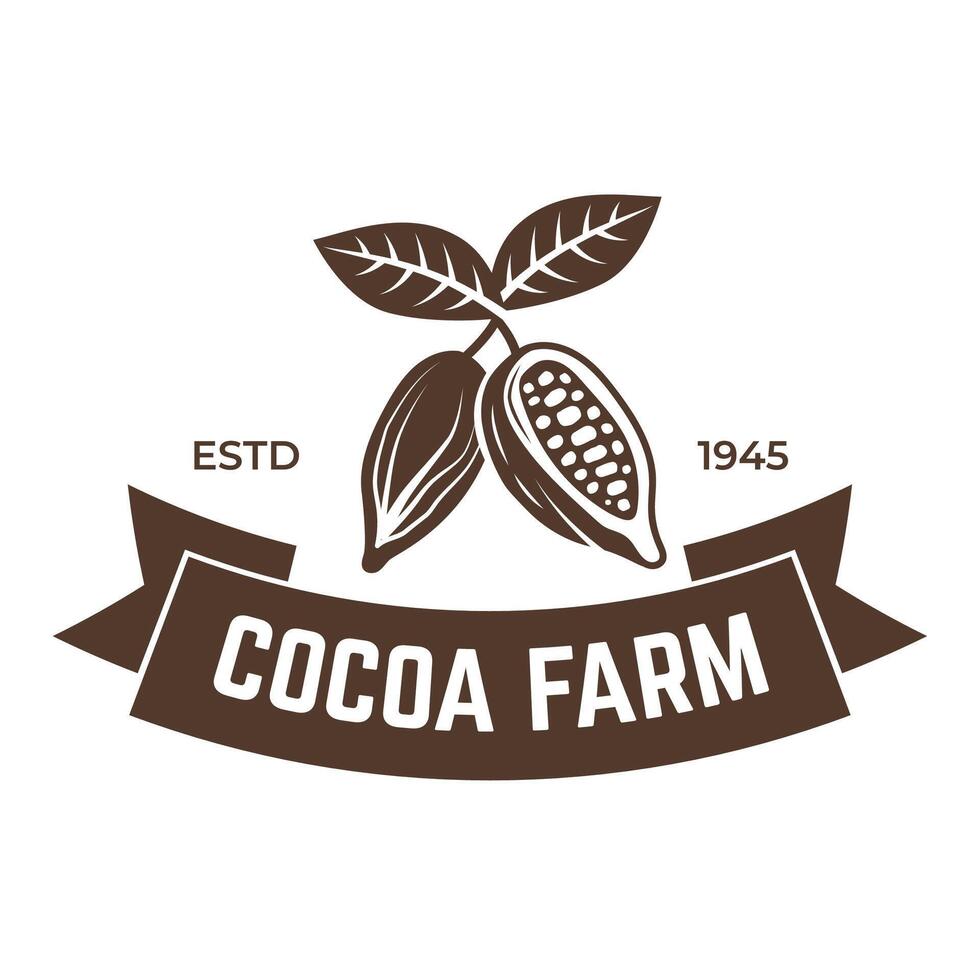 Cocoa farm logo illustration vector
