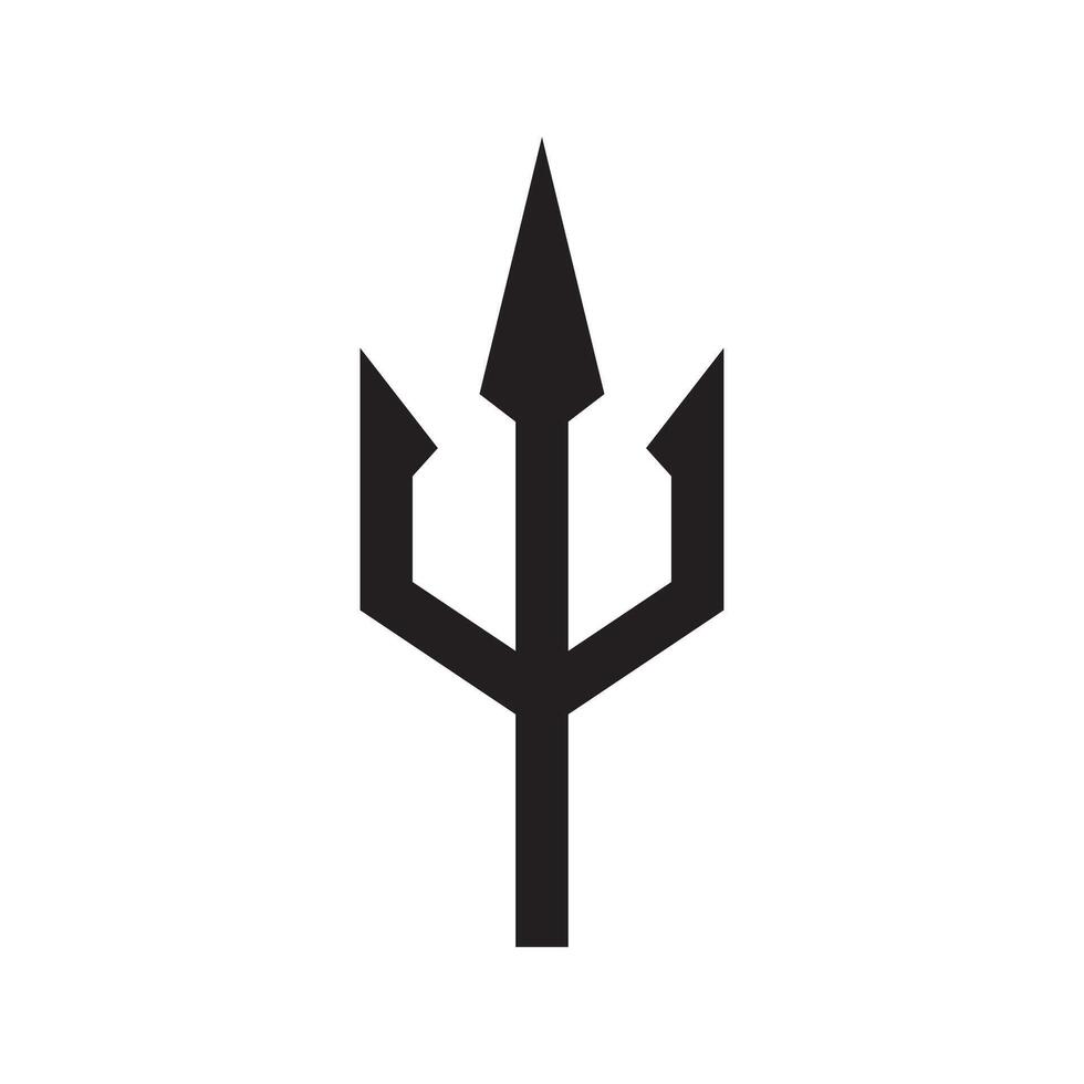 A black and white logo of a spear with two arrows vector