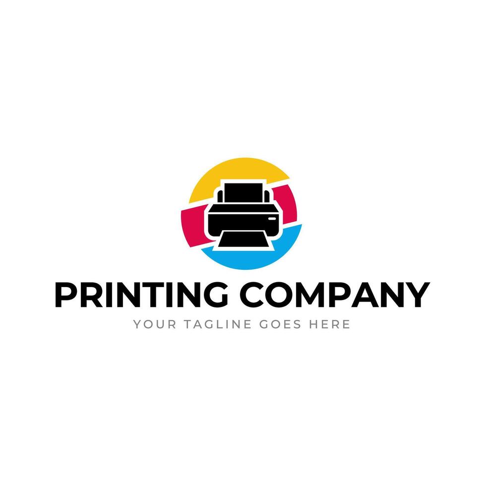 Printing company logo template vector